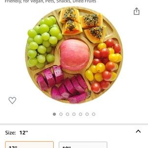 Bamboo divided  12 inch Bamboo Serving Platter, 5 Compartments : never used